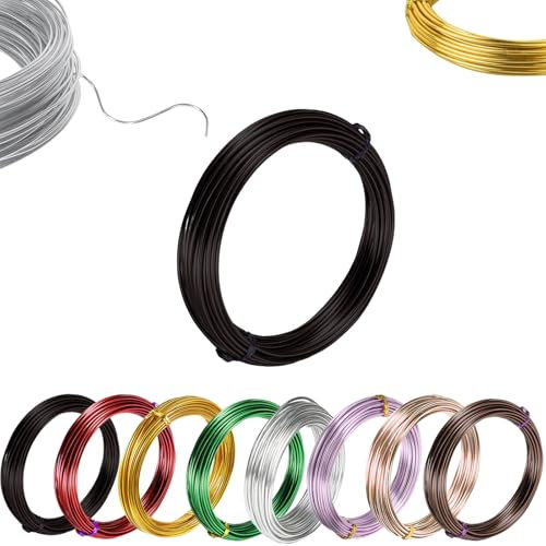 30m Black Aluminum Craft Wire 2mm 12 Gauge,Thick Crafting Bendable Sculpting Copper Wires,Weaving Wrapping Florist Metal Wire for Jewellery Making,Modelling,Bead Floral Making Skeleton Wires