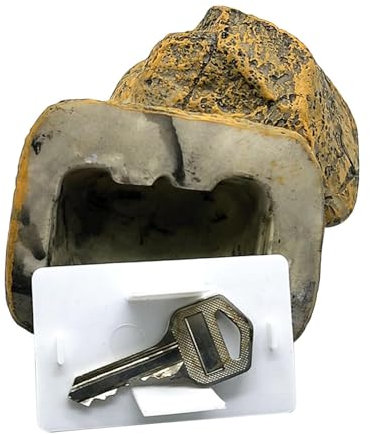 Roccia chiave nascosta all'aperto, Portachiavi di ricambio, Nascondiglio chiave in pietra finta, Cassaforte per chiavi in pietra finta, Roccia portachiavi da giardino, Roccia portachiavi esterna,