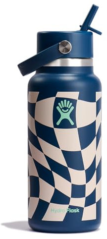 Hydro Flask 32 Oz Wide Flex Straw Cap Checkered Indigo Le