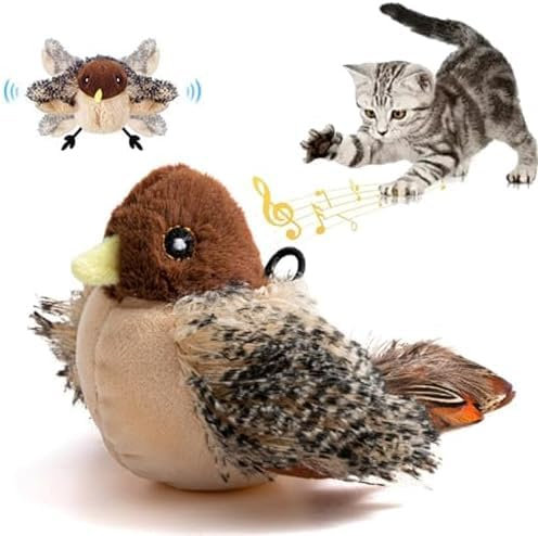 xinrongda Katzenspielzeug Vogel Elektrisch, Fliegender Katzenspielzeug interaktiv, Elektrisch Flattern Spielzeug Katze, Flying Bird Cat Toy, Vogelspielzeug für Katzen Mit 3 Modi für Katzen