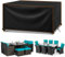 MUPAS Abdeckung Gartenmöbel Winterfest Wasserdicht 420D Oxford Gewebe Abdeckplane Gartenmöbel für Gartentische Terrassenmöbel Outdoor-Tisch Rechteckig Schwarz 190 x140 x90cm