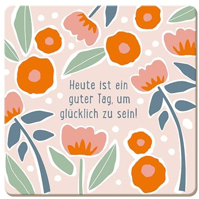 Grafik Werkstatt lustiger Untersetzer aus Kork | Heute ist EIN guter Tag, Bunt