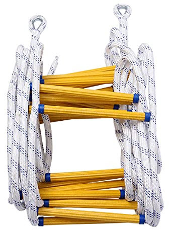Safety Escape Ladder,Rope Ladder,Emergency Ladders Escape Ladders 2-6 Story Non-Slip Rescue Rope Fire Evacuation Ladder Fast to Deploy Reusable for Emergency Work Safety Response Outdoor