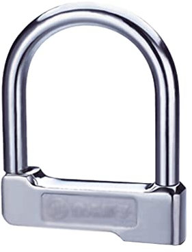 LockHeavy Locks Security U-Lock, Heavy Duty Zinc Alloy Bike Padlock Security Keyed Lock, for Door Bicycle Motorcycle Bike Silver U-Locks for Bicycles