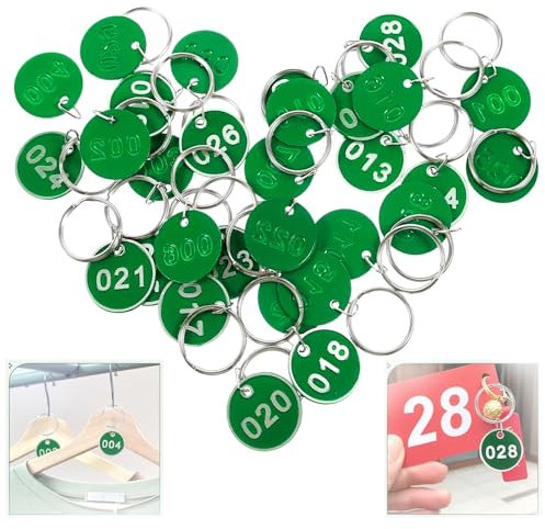 10 Stück Garderobenmarken, Runde Nummernschilder, Zahlen Tags mit Schlüsselringen, Metall Nummer Schlüsselanhänger, Schlüsselan für Schließfächer Supermarkt Hotel Gepäckanhänger (1-10)