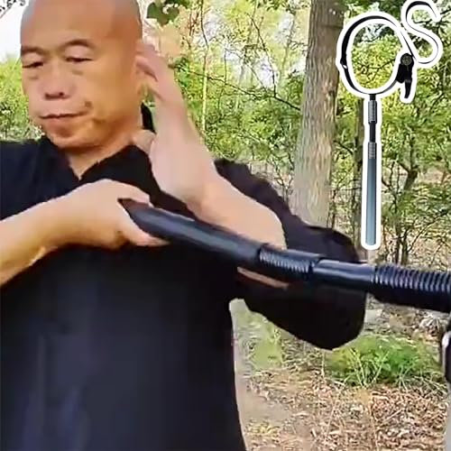 IEOWY Wing Chun Holzpuppe mit Doppelfeder, Mannstapel für Kampfsporttraining, Push Hand Kung Fu Dummies, Übungspads, Thai-Kickboxen, Outdoor-Trainingsgerät