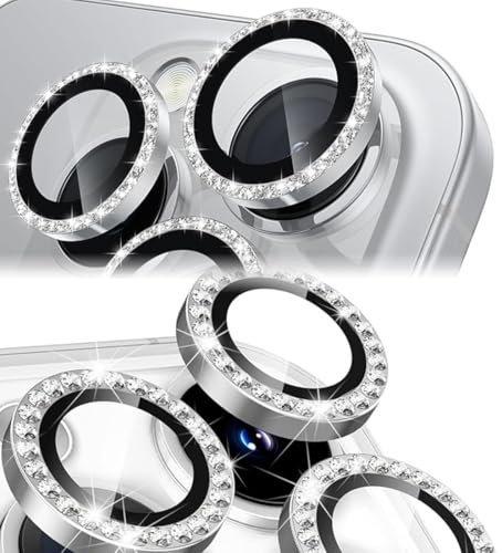 VONJUMA 6 Pcs Protezione Fotocamera Pellicola Fotocamera Per Iphone 16 Pro 6,3 Pollici E Iphone 16 Pro Max 6,9 Pollici Vetro Temperato Antigraffio Non Influisce Sugli Scatti Notturni Hd Chiaro Argento