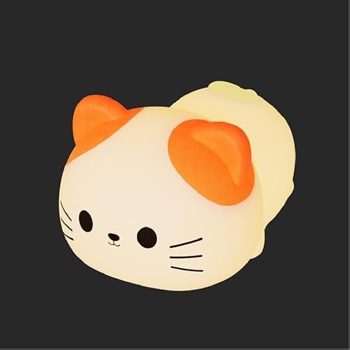 WUYOR Nachtlicht Kinder Katze RGB Baby Nachtlicht mit Sound ausgestattete, LED Baby Stilllicht Silikon Nachttischlampe mit USB Aufladung Kawaii Kinderzimmer Babyzimmer Deko