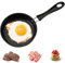 TESSTSY 12 cm Mini Poêle à Frire pour un œuf, Mini Poêle Induction, Petite Poele Induction avec Poignée, Petite Poele a oeuf Antiadhésive, Portable, pour œufs, Bacon, Tranches de Jambon, Steak