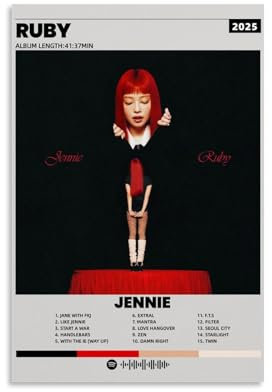 LRXDECOR Jennie-Ruby Kpop Star Hit Leinwand Poster Wandkunst Poster Moderne Wohnkultur 30 x 45 cm Ohne Rahmen