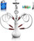 Hookah full set avec 4 tuyaux 22 Big Chicha set pour jusqu'à 4 personnes tout compris bol en céramique | Premium tuyaux | beau vase en verre (Blanc P1)