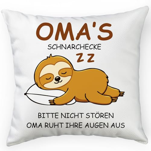 FLYWIND Geschenk für Oma Großmutter Muttertagsgeschenk Geburtstag Lustige Weiß Kissenbezug Faultier 45 * 45cm Geschenke für Oma zum Muttertag