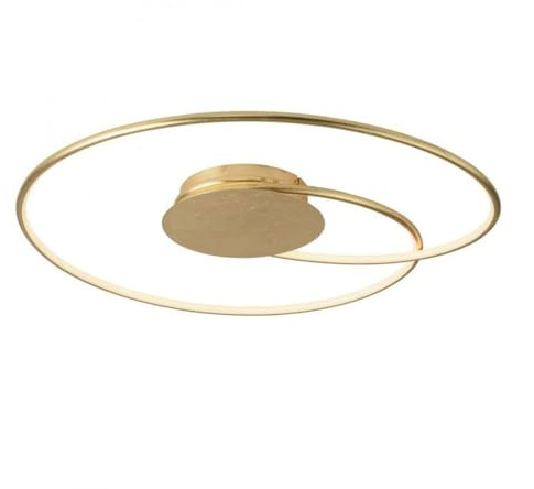 Licht-Erlebnisse LED Deckenlampe Metall in Gold Esszimmer Wohnzimmer Büro L:70 cm 3000 K warmweiß 3700 lm Leuchtringe dekorativ dimmbare Deckenleuchte Modern ZOSPIGE