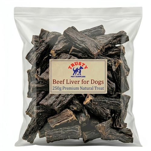 Beef Liver Treats for Dogs 250g | 100% Natural Dog Treats | High Protein, Low Fat | Grain Free & Hypoallergenic| Single Ingredient Healthy Dog Treats | By Trusty Pet Supplies