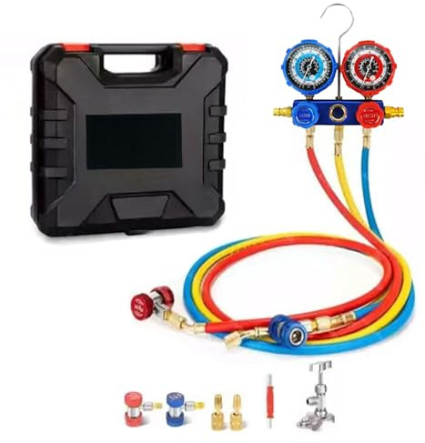 Jeu de Manomètres pour Climatisation - Jeu de Manomètres de Diagnostic AC | Pour Recharge en Atelier Maison & Entretien Saisonnier Véhicules