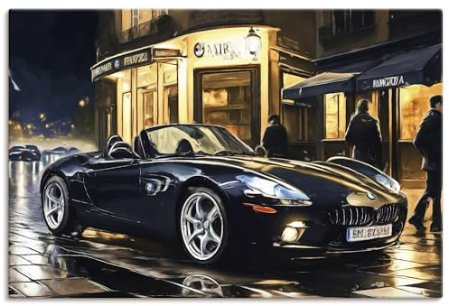 ARTLAND Wanddeko Leinwand Bilder Wandbild 120x80 cm aesthetic room decor Sportwagen Auto Klassiker BMW Z8 U5QF