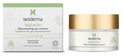 Sesderma SESCACAY Verjüngende Augencreme mit Cacay-Öl & HPR 30 ml - Anti-Aging Augenpflege gegen Falten, Schwellungen & Augenringe, Straffend, Beruhigend, mit Peptiden & EGF
