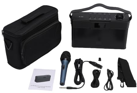 POENVFPO Amplificador de Guitarra de 60 W, Amplificador de Guitarra Portátil Recargable con BT 5.3, AUX, USB, Entrada de Micrófono e Instrumento, Woofers y Tweeters Duales para Cantar