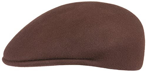 Lipodo Flatcap Filz Herren Schiebermütze Made in Italy Wollfilz 3 cm Schirmlänge Herbst Winter braun S (54-55 cm)