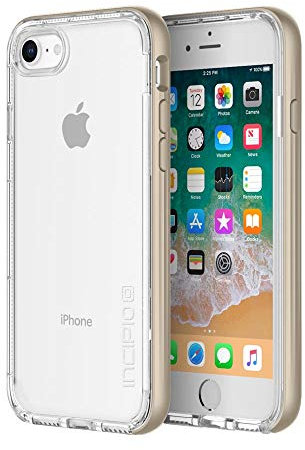 Incipio Octane LUX Hülle für iPhone SE (2020) & iPhone 8/7 – durchscheinende stoßdämpfende Innenseite mit metallischem Bumper – Champagner