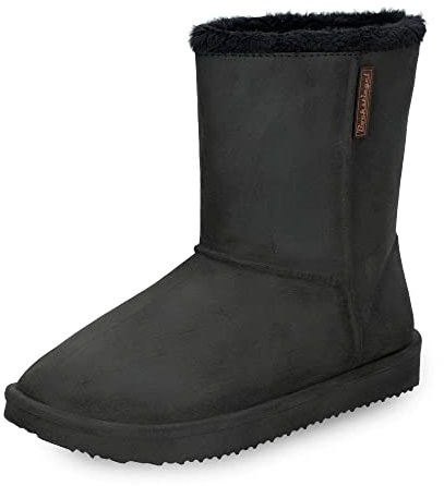 Bockstiegel Damen Mädchen Gummistiefel Vanessa-Woman Warmfutter im Boot -Design, Farbe:schwarz, Größe:38 EU