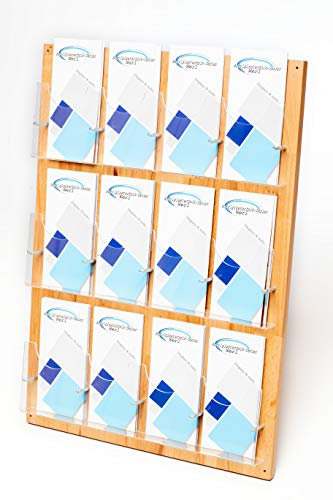 12- Fach Prospektwandhalter Buche DIN LANG,DIN A6 und 1/3A4,Prospekthalter