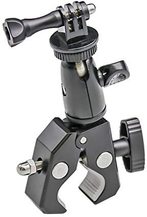 EXSHOW Motorcycle Camera Mount for GoPro, 360° Aluminium Metal Bike Bicycle Motorcycle Handlebar Mount with 1/4-20 for GoPro Hero 9 8 7 6 5 4 Session 3+ 3 2 1, Canon, SJCAM, Canon, YICAM, DSLR etc,