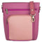 Sunsa Damen Leder Umhängetasche. Mittlere groß Schultertasche. Einzigartig Bunte Ledertasche. Damentasche mit Reißverschluss vorderetasche (pink rosa)