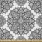ABAKUHAUS Mandala Stoff als Meterware, Oriental Mandala-Entwurf, Microfaser Stoff für Dekoratives Basteln, 1M (148x100cm), Schwarz und Weiß