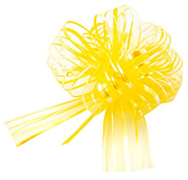 Oblique Unique® Geschenk Schleife mit Geschenkband Glänzend für Geschenke Tüten Zuckertüten zum Basteln Dekorieren Verzieren 15 x 18cm - wählbar (Gelb)