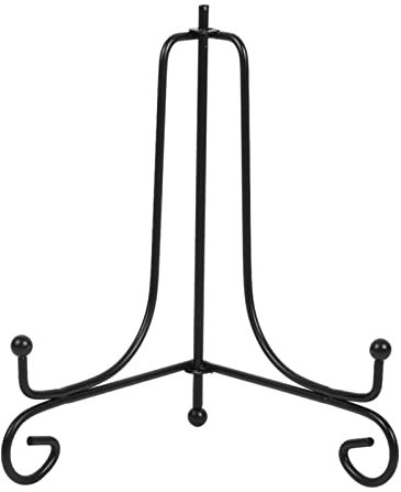 Porta Piatti da Esposizione, 6 Pollici Espositore a Cavalletto in Ferro per Foto, Trofei, Piatti, Libri, Cartoline, Opere D’Arte da Tavolo, 4-12 Pollici Cavalletto da Tavolo Nero(6 Pollici)
