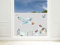 Sichtschutzfolie Kinderzimmer Junge Dinos, Fensterfolie Blickdicht, Milchglasfolie (Flugzeug mit Dorf, 80x57cm)