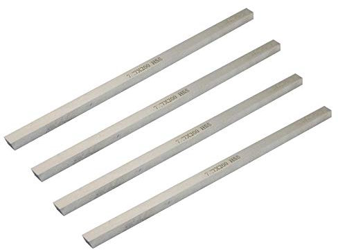 4 Stück Drehmaschine HSS Vierkantschneidewerkzeug Bits Bar 7 mm x 7 mm x 200 mm Drehfräser Fräser Schleifer HSS Blank Tool Bit,Hochgeschwindigkeitsstahl Rechteckiger Fliegenschneider Fräser Blank