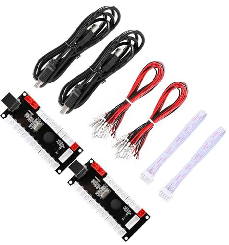 Guwarry Controller di gioco generico a ritardo zero per 2 giocatori, da USB a joystick per MAME e Raspberry Pi 1/2/3 RetroPie progetti fai da te, supporto per parti SANWA