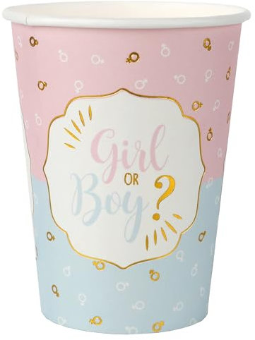Santex 10 GOBELETS Carton Baby Gender 27CL Bicolore