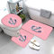 AOLIGL Badematte Pink,Anker Badematten Set rutschfest Waschbar Badgarnitur 3teilig - WC Deckelbezug U-förmigen Contour Badezimmerteppich Matte Flauschige Mikrofaser