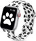 Upeak Doppelseitiges Blumenarmband Kompatibel mit Apple Watch Armband 38mm 40mm 41mm 42mm(Series 10), Silikon Armbänder für iWatch 10/9/8/7/6/5/4/3/SE, 38 40 41 42mm(Series 10)-S/M, Weiß Fußabdruck