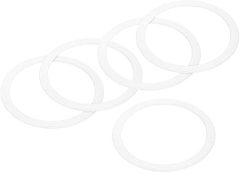 sourcing map Gasket Seal Coffee Maker White Silicone Ring Replacement 72x88x2.5mm for 12-Cup Aluminium Coffee Pot, Pack of 5