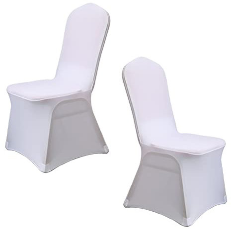 UVCMDUI Stuhlhussen Hochzeit Universell Moderne Stuhlhussen Brautpaar Chair Cover für Hochzeiten Und Feiern Geburtstag Dekoration,Weiß,100pcs