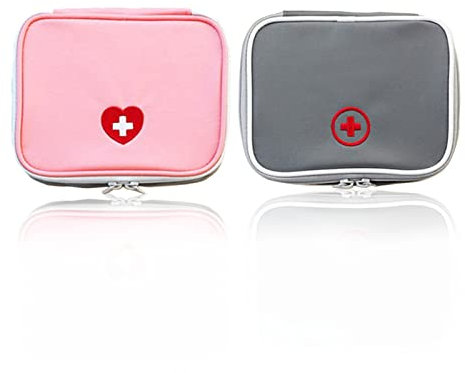 2 Stück Medikament Tasche, Medikament Tasche Medizinbox, Tragbare Mini Erste-Hilfe Sets, Kleine Erste Hilfe Tasche, Medizinische Notfalltasche,geeignet für Zuhause, Outdoor-Sport,Wandern,Radfahren