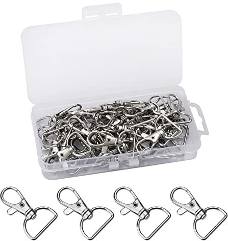 40 PCS Lobster Clasps Swivel Trigger Snap Hooks, Key Chain Hooks with D Ring for Bags, Lanyard Clips, Key Rings, Puppy Chains