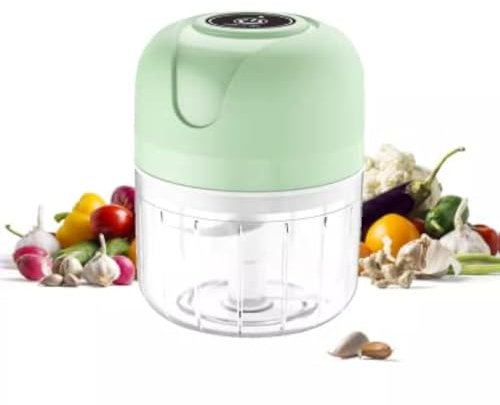 Electric Blender Food Chopper Mini Food Processor Wireless USB Portable Kitchen Food Mixer Easy Cleaning Crusher Grinder Masher 250 ml Green