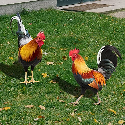 Gartendeko Huhn Statue Handarbeit Gartenstatue Dekorative Henne Gartenstecker Gartendeko Huhn Figur Zaunhocker Ornament Garten im Freien Interessante Skulptur Dekoration Hofgeschenk