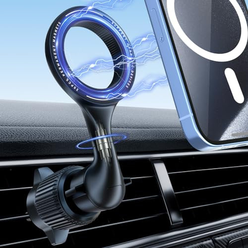 Holdersafe Handyhalterung Auto Magnet, [20X N52 Magnet] Universal Magnetische Handyhalterung Auto, Auto Handyhalterung Lüftung für MagSafe Autohalterung für iPhone 15/14/13/12 Pro Max Smartphone