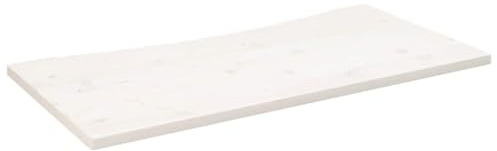 vidaXL Schreibtischplatte, Tischplatte für Bürotisch Schreibtisch Couchtisch, Holztischplatte mit lebendiger Kante, Schreibtisch Platte Büro Schreibtischplatte, Weiß Massivholz Kiefer