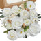 Serwalin Fleurs artificielles blanches réalistes en mousse de soie avec tiges, fleurs de gâteau de printemps pour bouquet de mariée, maison, fête, centre de table, arrangement floral