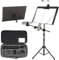 DSL Music Stand with Light- Full Metal Music Stands for Sheet with Carry Case, Adjustable Tripod Base, Sheet Music Clip, Mobile Phone Clip and Microphone Clip - Foldable Sheet Music Stand