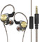 DUCK DANCE Wired Earbuds with Microphone Heavy Bass Zero Latency Wired IEM Earbuds with Mic Audiophile IEM Headset w 3.5mm Jack CABLEDUCK QKZ (with Mic, Transparent Black with Gold)