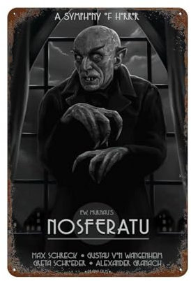 NRCKMIHRAE Filmposter Nosferatu, Wanddekoration, Kunst, Metallblechposter, moderne Wohnkultur, Kunst, Metallposter, Hausbar, Laden, Dekorationen, Vintage-Schild, Geschenk, 30 x 20 cm