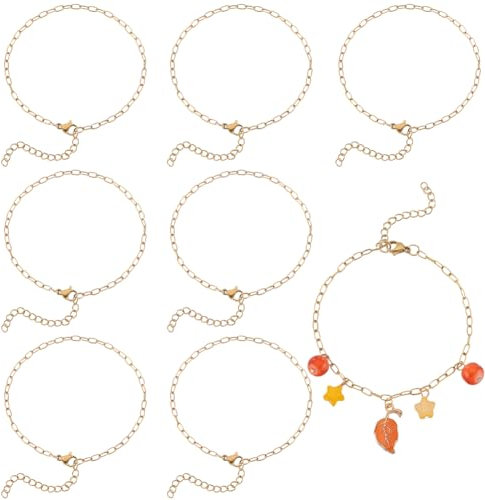SUNNYCLUE 1 Box 12Pcs Adjustable Charm Bracelet Chain Gold Chain Link Bracelets Bulk with Lobster Clasp Metal European Stainless Steel Bracelet Chains for jewellery Making Chains DIY Crafts Women Man